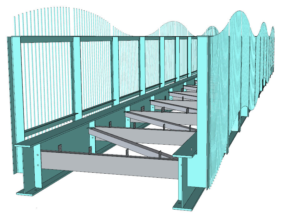 The Blue Footbridge in Cambridge - steel beam pedestrian bridge