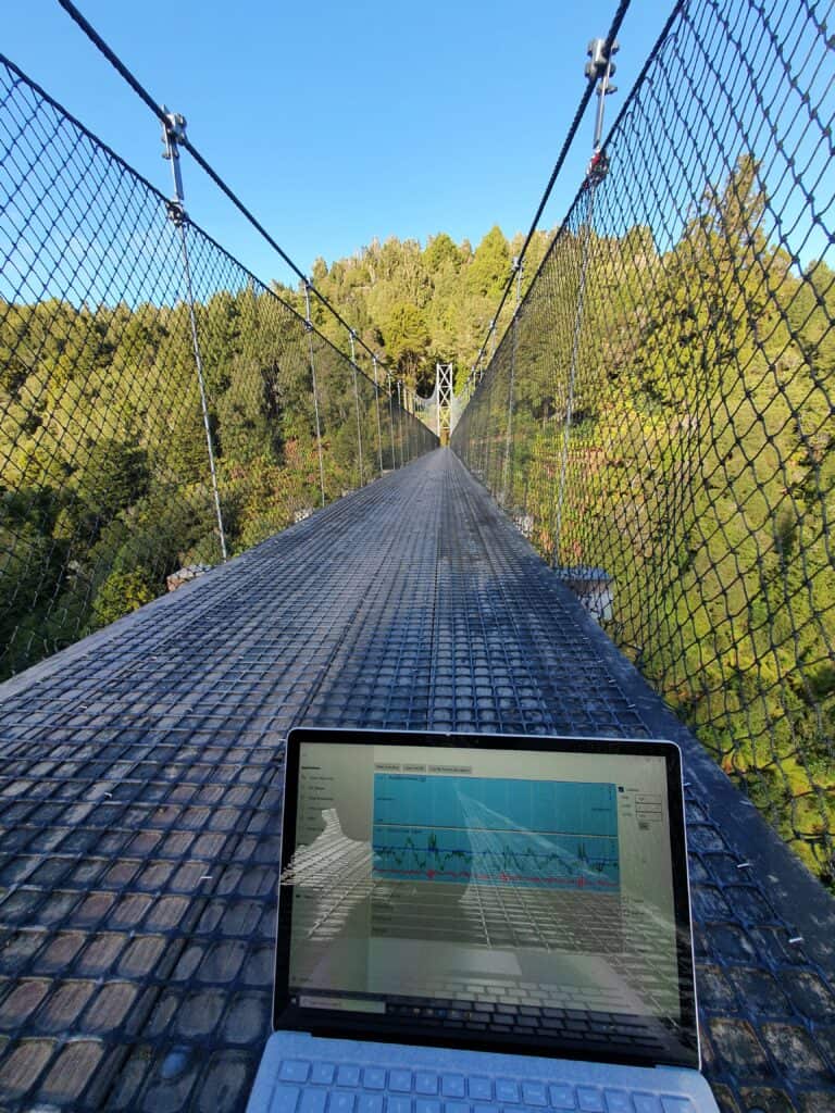 Collecting suspension bridge vibration data