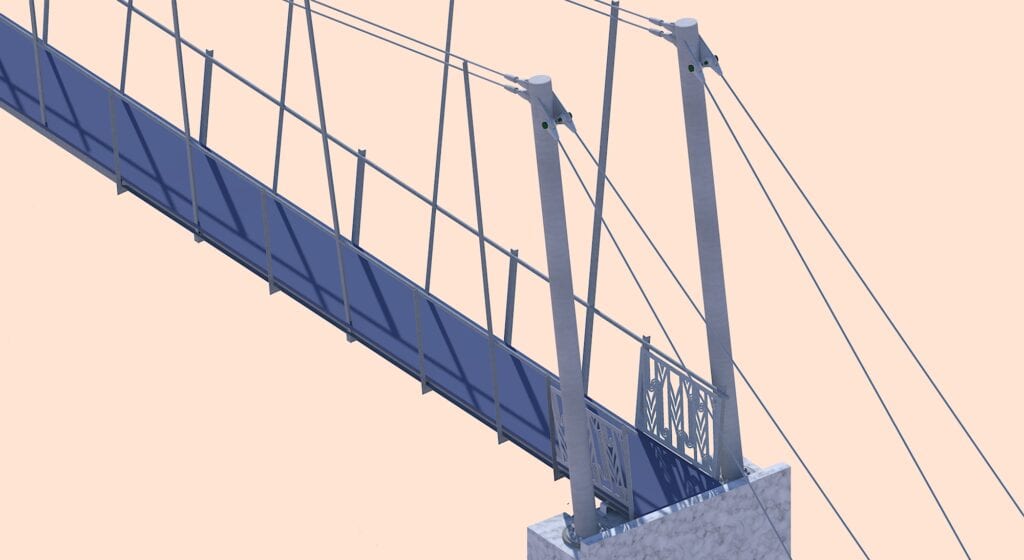 Manganui Gorge Suspension Bridge - Northern approach barriers